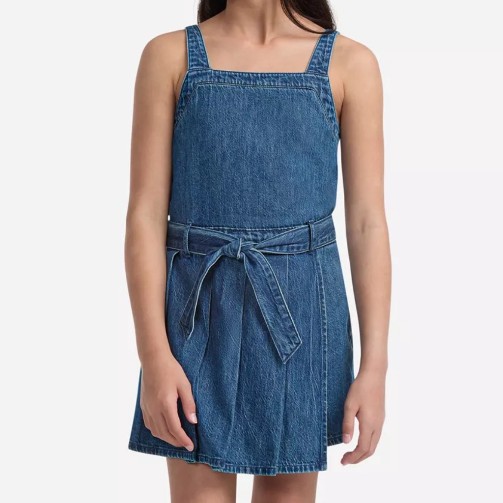Abercrombie Kids Girls Pointelle Knit Square Neck T-Shirt & Pleated Skort Nwt